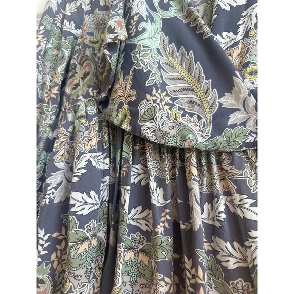 JAASE Blue with Multicolor Pastel Boho Floral Open Front Light Weight Kimono - Picture 4 of 6